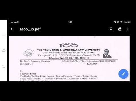 Tamil Nadu Law College MOP UP Counseling Affiliated 2023 2024 Tamil