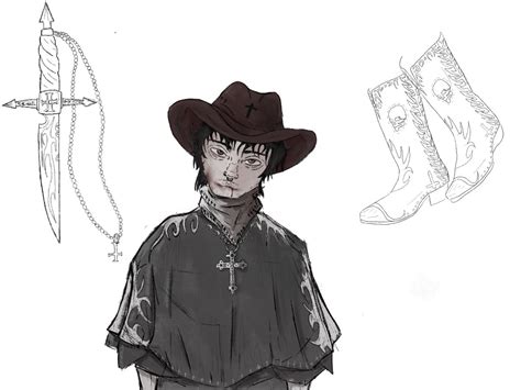 Goth Cowboy Vampire Drawing