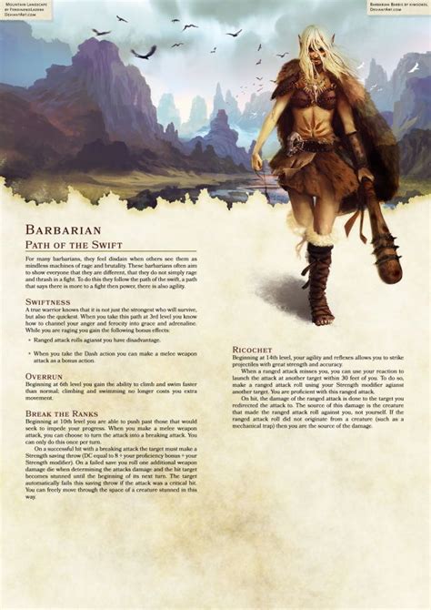 Barbarian Path Of The Swift A DnD Board Dnd 5e Homebrew Dnd