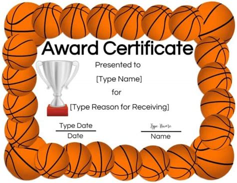 Free Printable Basketball Certificates Customize Online