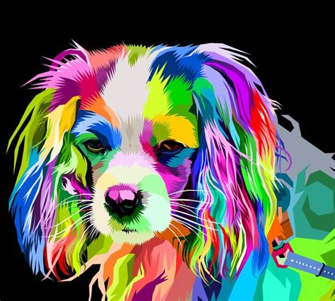 Farbiger Cockerspaniel Hund Isoliert Auf Pop Art Stil