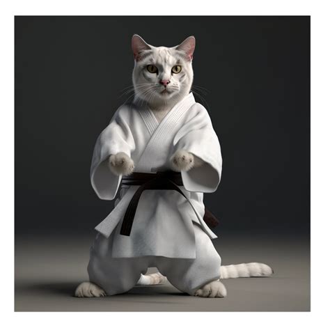 Karate Cat Martial Art Digital Art Print Ai Generatedwall Artai