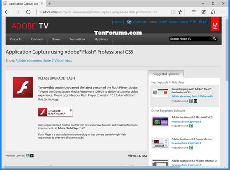 Enable Or Disable Adobe Flash Player In Microsoft Edge In Windows