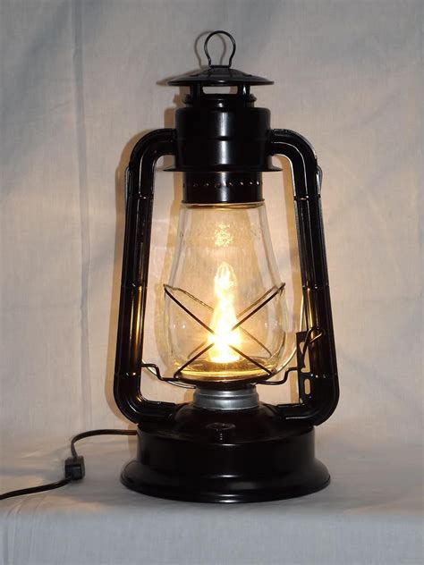 Dietz Blizzard 'Vintage Style' Electric Lantern Table Lamp - Black