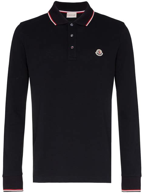 Shop Moncler Long Sleeve Polo Shirt With Express Delivery Farfetch