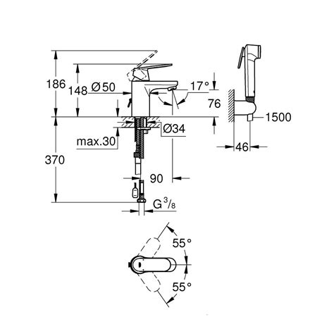 Grohe Eurosmart Cosmopolitan Chrome Baterija Slavina Za Umivaonik Sa