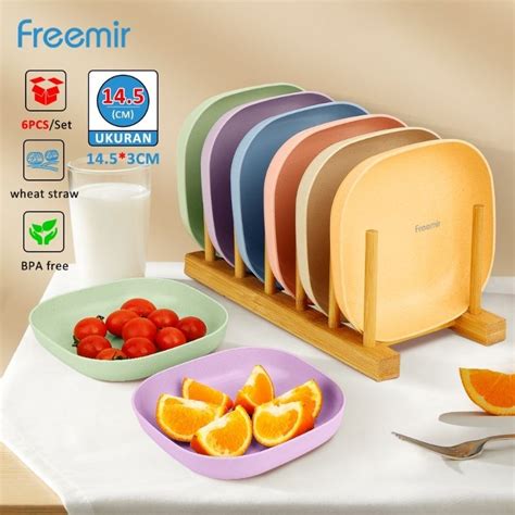 Jual Freemir Set 6 Pcs Piring Makan Persegi Ukuran 15cm Shopee Indonesia