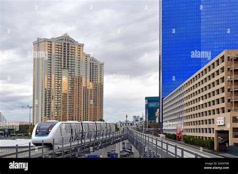 Las Vegas Monorail NV, USA 10-02-18: The Las Vegas Monorail runs from ...