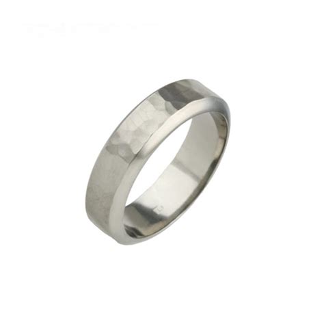 Planished Titanium Wedding Ring Stonechat Jewellers