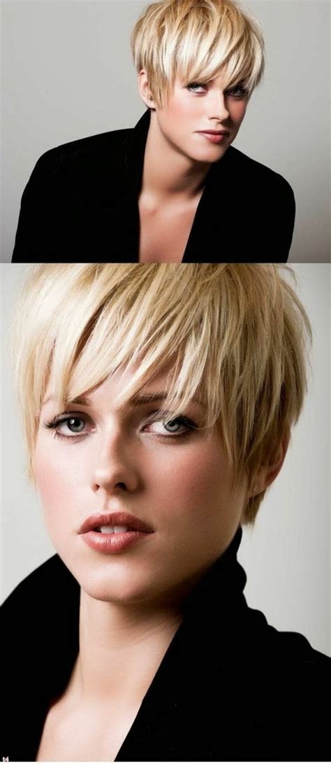 Coupe De Cheveux Femme Tr S Courte Pixie Aux M Ches Blondes Claires Et