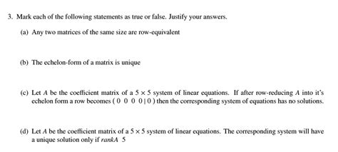 Solved Mark Each Of The Following Statements As True Or Chegg