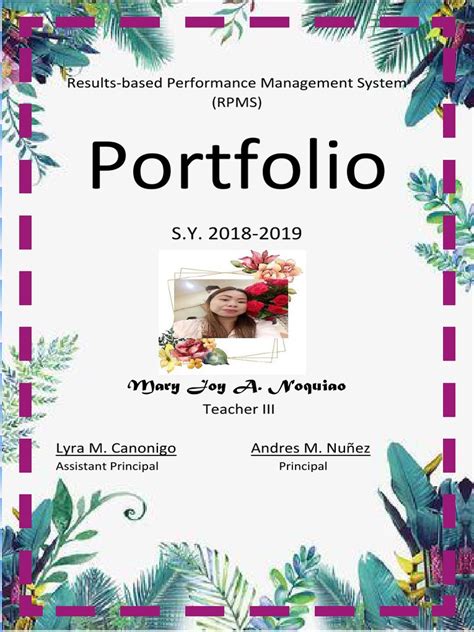 Portfolio Results Based Performance Management System Rpms Pdf Lesson Plan Curriculum