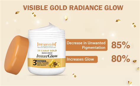 Aryanveda Carat Gold Bleach Cream For All Skin Types Provides