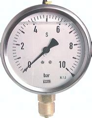 H303 0734 Glycerin Manometer Senkrecht CrNi Ms 100mm 0 60 Bar