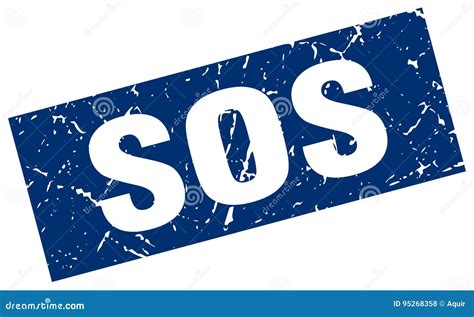 Square Grunge Sos Stamp Stock Vector Illustration Of Vector 95268358