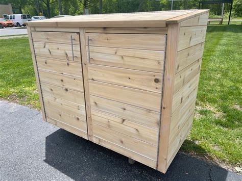 Knotty Cedar Trash Enclosure Garbage Can Storage Garbage Can Trash