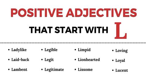 Adjective That Start With L