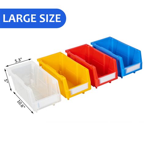 Wall Mounted Hanging Bins Plastic Stackable Storage Bins Garage Storage ...