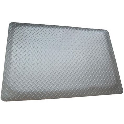 Rhino Anti Fatigue Mats Diamond Plate Anti Fatigue Mat Gray Rhi No Slip 3 Ft X 9 Ft X 916 In