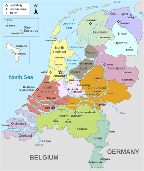 Holanda regiões do mapa Mapa dos países baixos regiões Europa