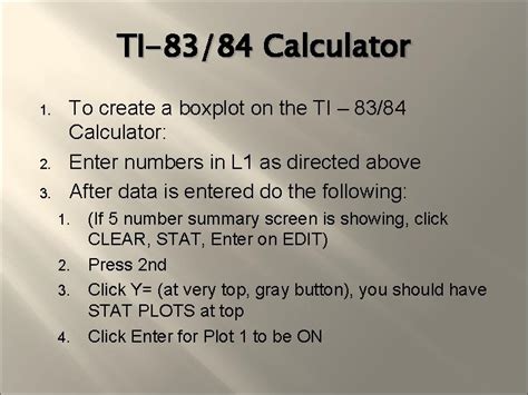 BOXPLOT Boxplot TI8384 Calculator 5 Number Summary Do