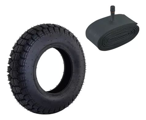 Kit Pneu 3 25x8 Carriola carrinho De Mão Câmara De Ar Cor Preto