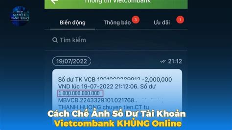 Cách Chế Ảnh Số Dư Tài Khoản Vietcombank KhỦng Online Youtube