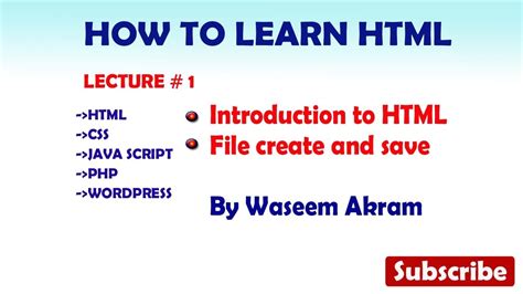 How To Learn HTML For Beginners To Create Website YouTube