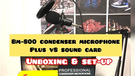 BM 800 CONDENSER MICROPHONE With V8 SOUND CARD Unboxing And Set Up