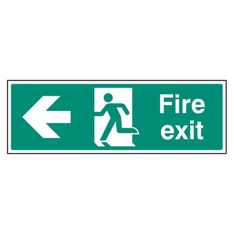 Fire Exit Left Sign Rigid Plastic 300 X 100mm 2003 Ssp Direct