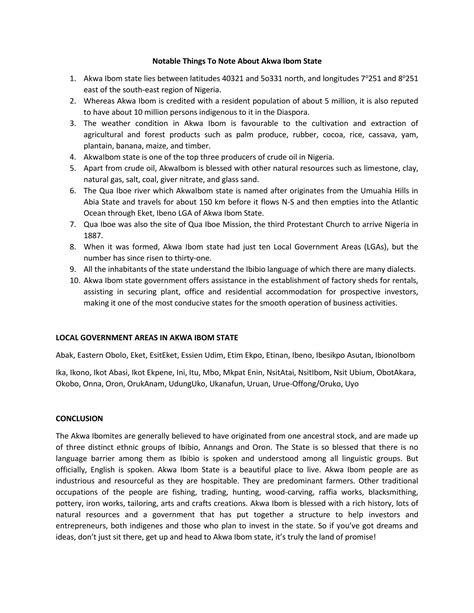 Interesting facts about akwa Ibom state.docx | Africa Travel | Travel