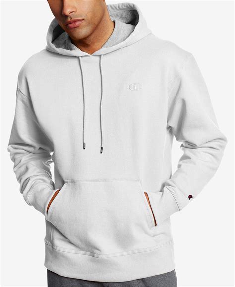 Champion Mens Powerblend Fleece Hoodie In White For Men Save 27 Lyst