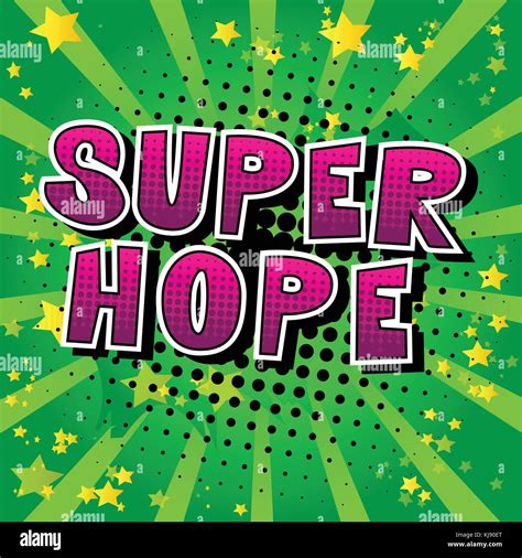 Super Hope Comic Book Style Word On Abstract Background Stock Vector