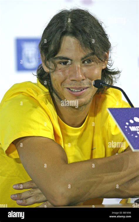 Rafael Nadal in a press conference in the Madrid Master Series 2008 ...