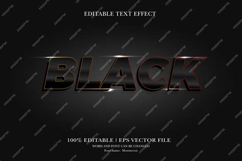 Premium Vector Editable 3d Text Effect Styles Mockup Concept Black Text