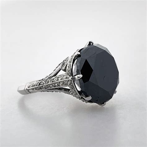 Vintage Black Diamond Engagement Ring