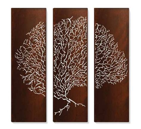 Sea Fan Triptych Garden Wall Art Metal Garden Wall Art Outdoor