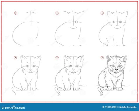 P Gina Mostra Como Aprender A Desenhar Um Pequeno Gatinho Fofo Cria O