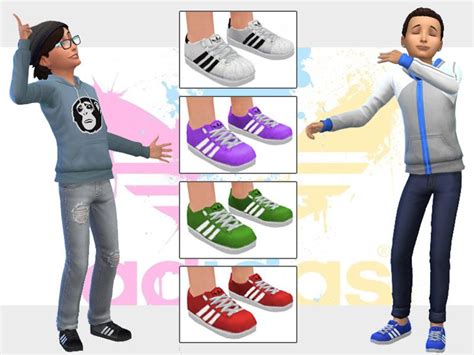 Adidas Shoes for Sims Kids - The Sims 4 Catalog | Sims 4 toddler, Boys ...