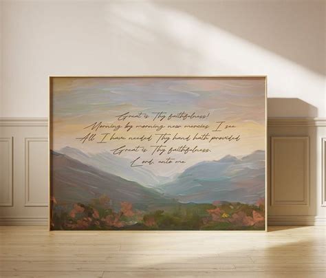 Great Is Thy Faithfulness Print Christian Hymn Wall Art New Morning