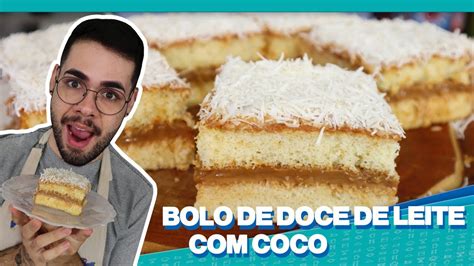 BOLO GELADO DE DOCE DE LEITE COCO SUPER MOLHADINHO E DELICIOSO