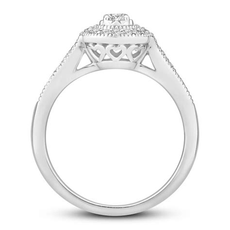 Diamond Engagement Ring 3 8 Ct Tw Round Cut 10k White Gold Halo Engagement Engagement Kay