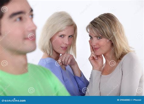 Women Observing A Man Stock Image Image Of Romance Girlfriend 29068883