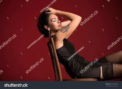 Studio Portrait Sexy Brunette Black Lingerie Stock Photo 275049698 Shutterstock