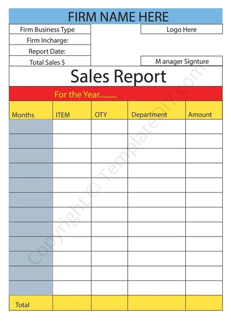 Sales Report Template Blank Printable [PDF, Excel & Word] | Report ...