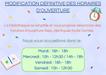 MODIFICATION DÉFINITIVE DES HORAIRES D OUVERTURE Arvert