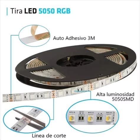 Tira Led 5050 Rollo 30 Metros Rgb 12v Exterior Kit Completo En Venta En