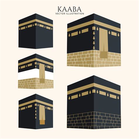 Un Conjunto De Ilustración De Vector De Kaaba 12068142 Vector En Vecteezy