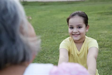 Happy Grandmother And Granddaughter Playing Stock Image Everypixel