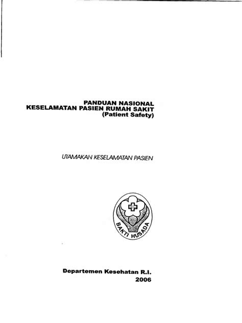 Pdf Panduan Nasional Keselamatan Pasien Rs Patient Safety Dokumen Tips